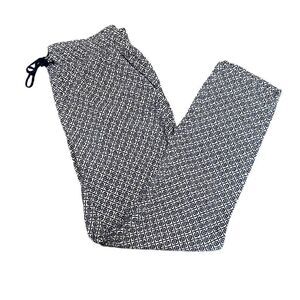 NWOT LANDS END Navy & White Printed Wide Leg PJ Lounge Drawstring Pant 14T